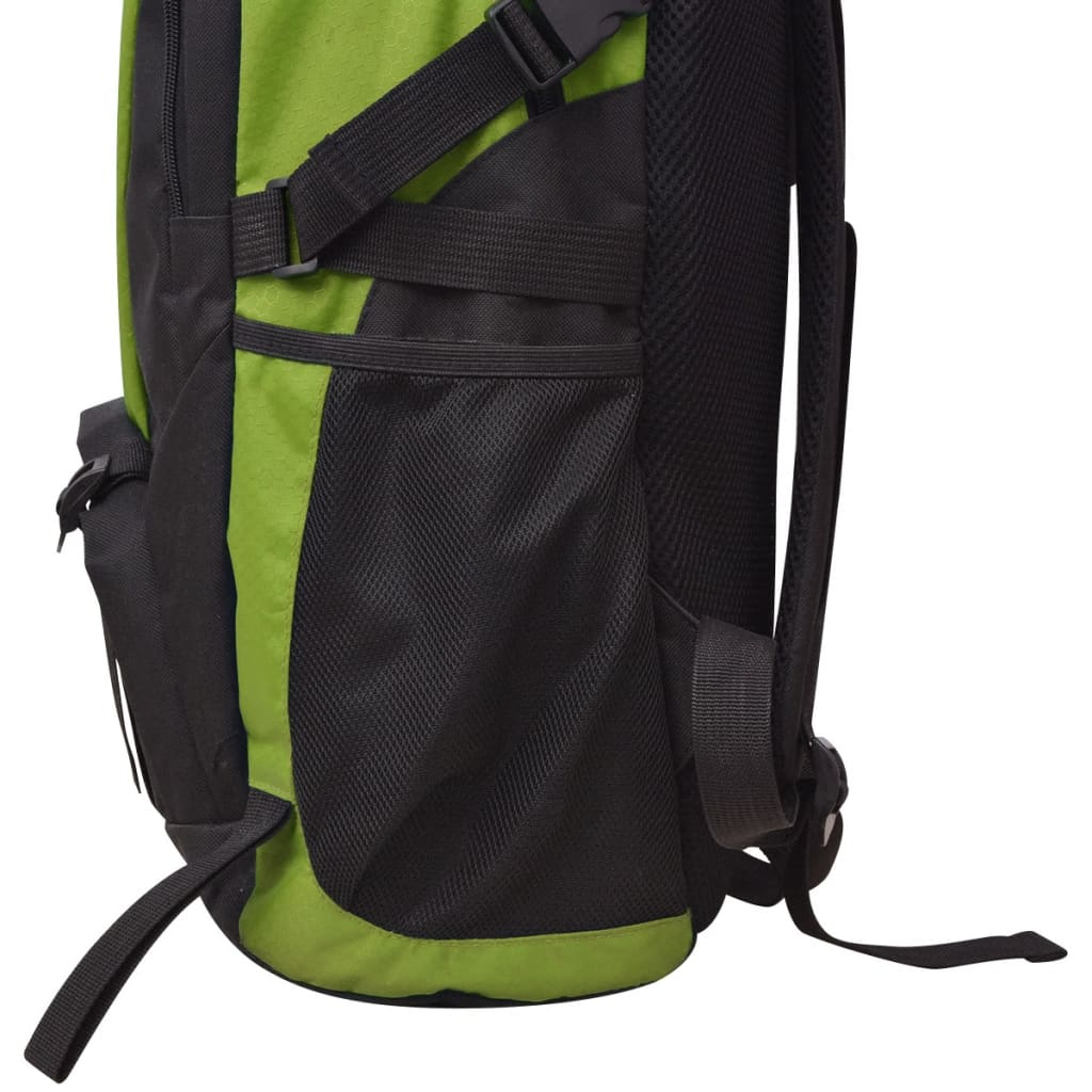 vidaXL Hiking Backpack 40 L - Durable, Water-Repellent, Black and Green