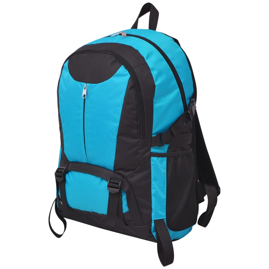 vidaXL 40L Hiking Backpack - Waterproof Black & Blue Outdoor Gear