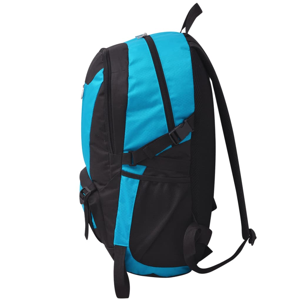 vidaXL 40L Hiking Backpack - Waterproof Black & Blue Outdoor Gear