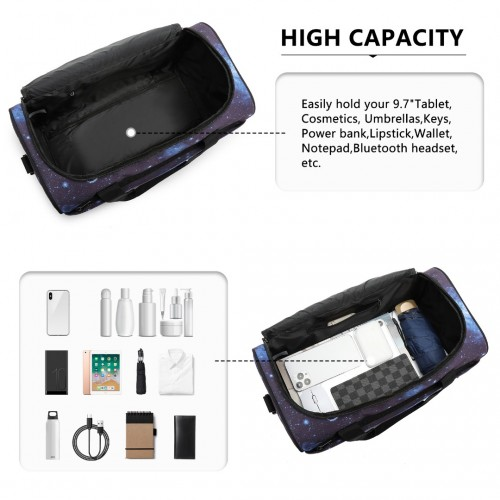 Kono Structured Travel Duffle Bag - Galaxy Blue | E2016S | Premium Quality & Water Resistant