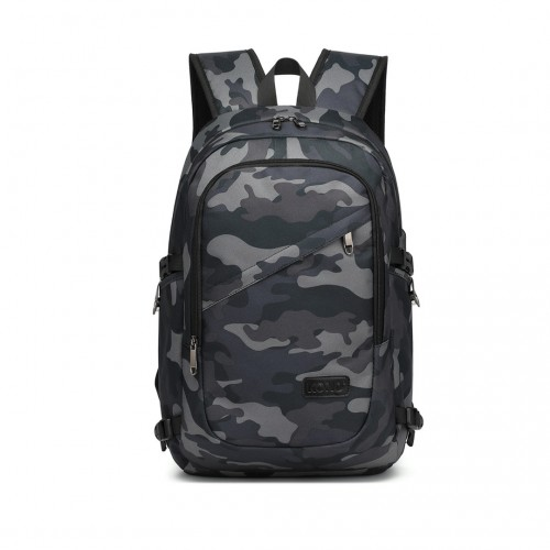 Kono Business Laptop Backpack with USB Charging Port - Camo - Perfect for Professionals on the Go