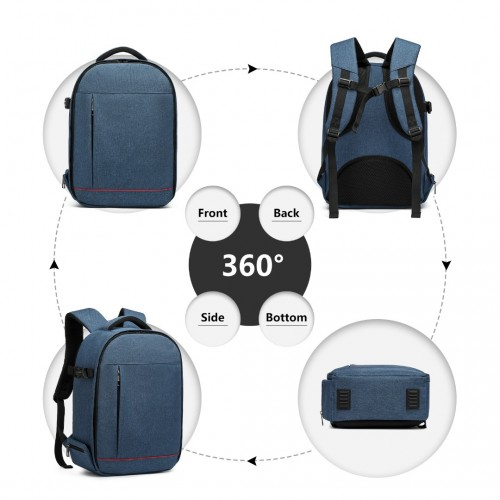 Kono Water Resistant Shockproof DSLR Camera Backpack - Navy | E6928