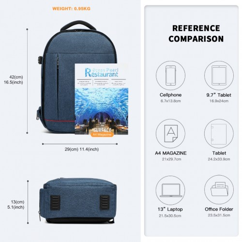 Kono Water Resistant Shockproof DSLR Camera Backpack - Navy | E6928