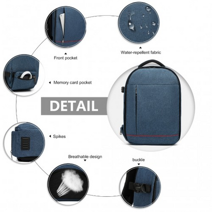 Kono Water Resistant Shockproof DSLR Camera Backpack - Navy | E6928