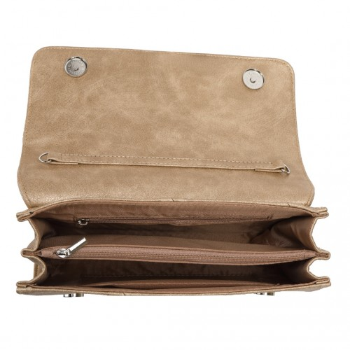 Miss Lulu Stylish Twill Clutch Leather Chain Evening Bag - Gold | Elegant & Versatile for Formal Occasions