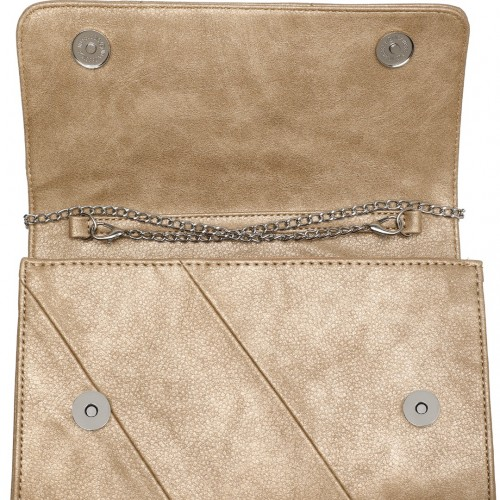 Miss Lulu Stylish Twill Clutch Leather Chain Evening Bag - Gold | Elegant & Versatile for Formal Occasions