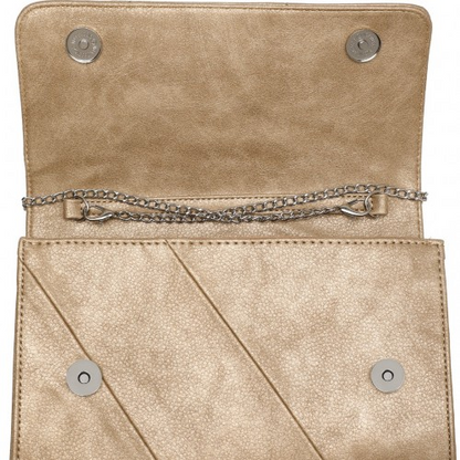 Miss Lulu Stylish Twill Clutch Leather Chain Evening Bag - Gold | Elegant & Versatile for Formal Occasions