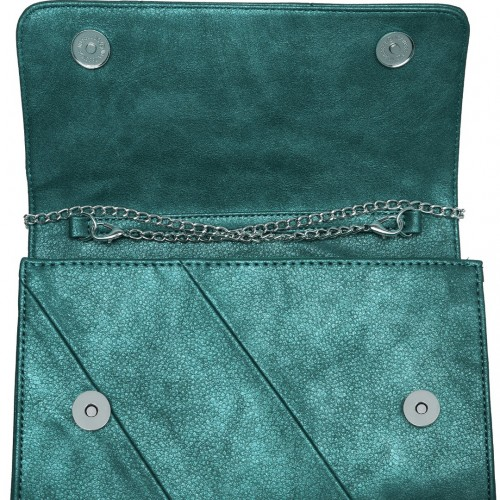 Miss Lulu Stylish Twill Clutch Leather Chain Evening Bag - Green | Elegant & Versatile