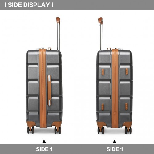 Kono 24 Inch Lightweight Hard Shell ABS Suitcase With TSA Lock - Grey | Durable & Stylish Travel Luggage