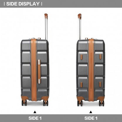 Kono 24 Inch Lightweight Hard Shell ABS Suitcase With TSA Lock - Grey | Durable & Stylish Travel Luggage