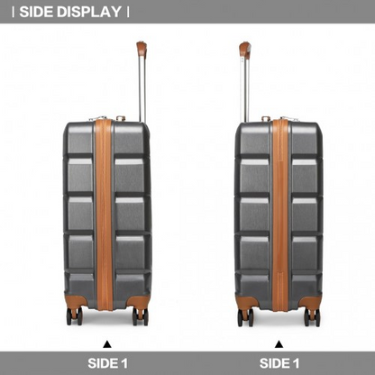 K2292L - Kono 20 Inch Lightweight Hard Shell ABS Luggage Cabin Suitcase With TSA Lock - Grey