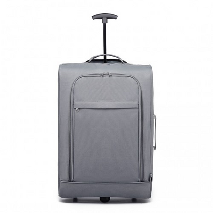 Kono Cabin Size Soft Shell Hand Luggage - Grey | Durable & Lightweight Travel Companion