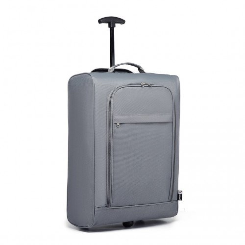 Kono Cabin Size Soft Shell Hand Luggage - Grey | Durable & Lightweight Travel Companion