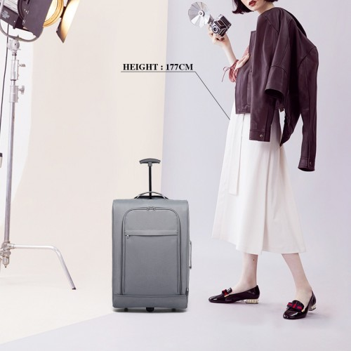 Kono Cabin Size Soft Shell Hand Luggage - Grey | Durable & Lightweight Travel Companion