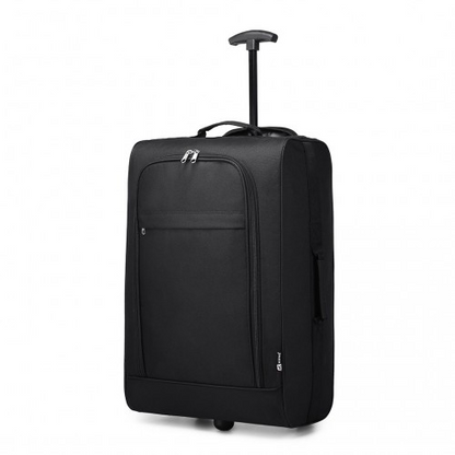 Kono Cabin Size Soft Shell Hand Luggage - Black | Durable 600D Polyester