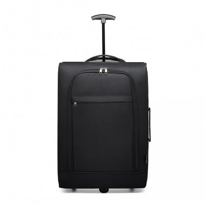 Kono Cabin Size Soft Shell Hand Luggage - Black | Durable 600D Polyester