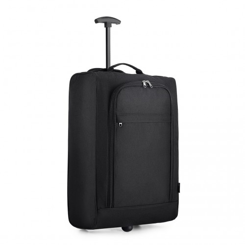 Kono Cabin Size Soft Shell Hand Luggage - Black | Durable 600D Polyester