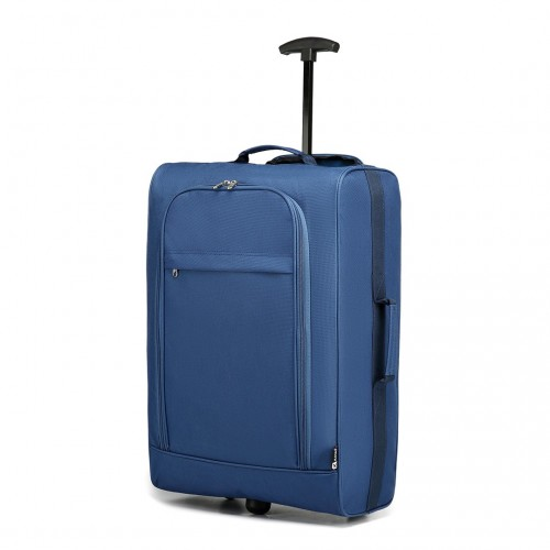Kono Cabin Size Soft Shell Hand Luggage - Blue | Lightweight & Durable Travel Companion
