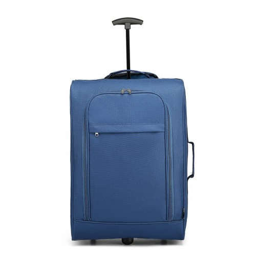 Kono Cabin Size Soft Shell Hand Luggage - Blue | Lightweight & Durable Travel Companion