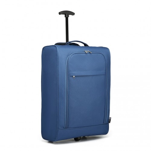 Kono Cabin Size Soft Shell Hand Luggage - Blue | Lightweight & Durable Travel Companion