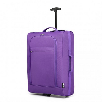 Kono Cabin Size Soft Shell Hand Luggage - Purple | Compact & Durable Travel Bag