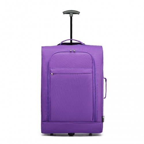 Kono Cabin Size Soft Shell Hand Luggage - Purple | Compact & Durable Travel Bag