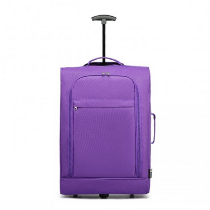 Kono Cabin Size Soft Shell Hand Luggage - Purple | Compact & Durable Travel Bag