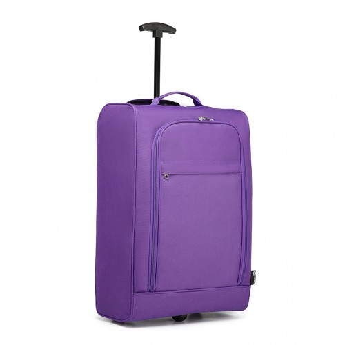 Kono Cabin Size Soft Shell Hand Luggage - Purple | Compact & Durable Travel Bag