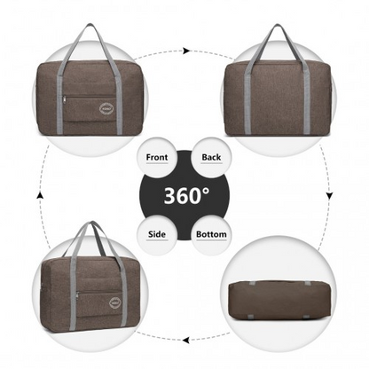 Kono Foldable Waterproof Storage Travel Handbag - Brown | EQ2256