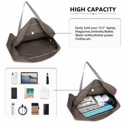 Kono Foldable Waterproof Storage Travel Handbag - Brown | EQ2256