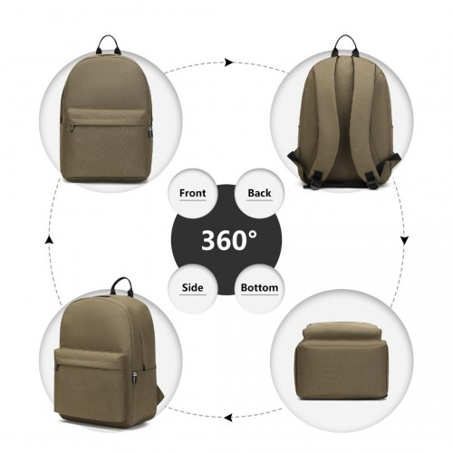 Kono Durable Polyester Everyday Backpack - Sleek Brown Design for Work, School, and Travel