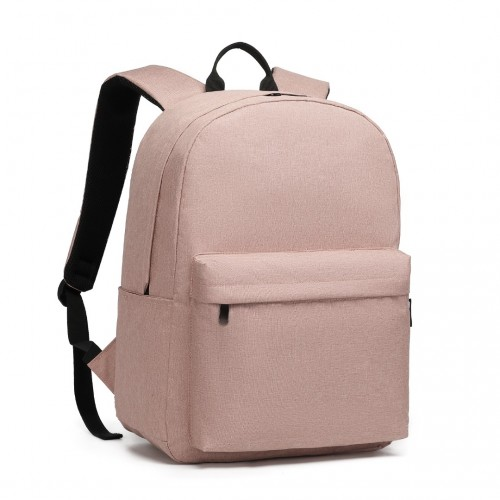 Kono Durable Polyester Everyday Backpack - Sleek Pink Design, Ideal for School, Work & Travel