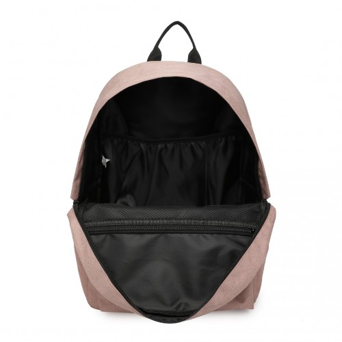 Kono Durable Polyester Everyday Backpack - Sleek Pink Design, Ideal for School, Work & Travel