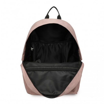 Kono Durable Polyester Everyday Backpack - Sleek Pink Design, Ideal for School, Work & Travel