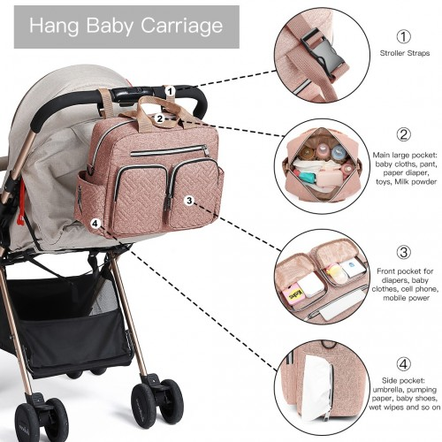 Kono Durable and Functional Changing Tote Bag - Pink | Perfect for Moms and Dads