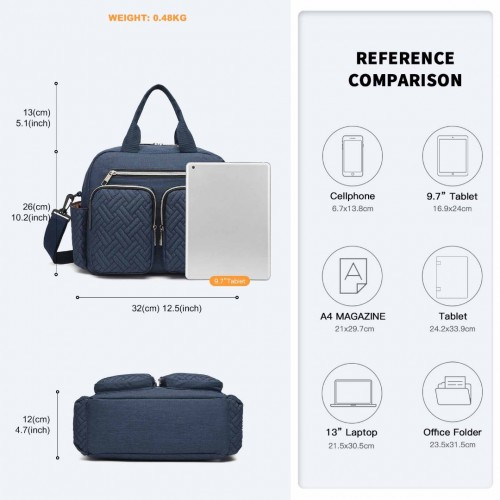 Kono Durable and Functional Changing Tote Bag - Navy | Perfect Diaper Bag for Moms & Dads