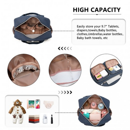 Kono Durable and Functional Changing Tote Bag - Navy | Perfect Diaper Bag for Moms & Dads