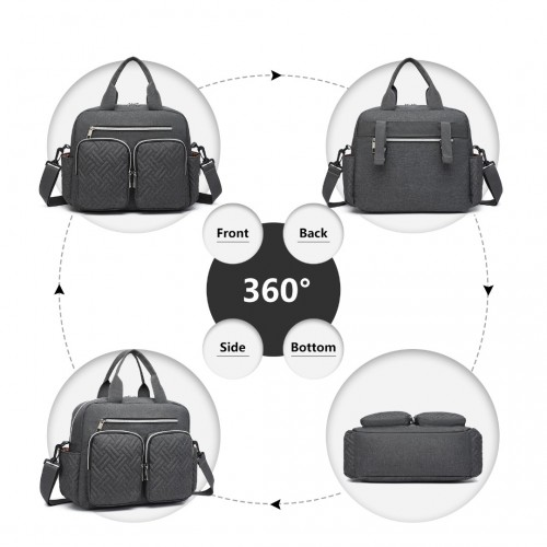Kono Durable & Functional Changing Tote Bag - Dark Grey – Spacious & Stylish Diaper Bag for Moms & Dads