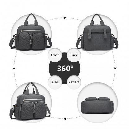 Kono Durable & Functional Changing Tote Bag - Dark Grey – Spacious & Stylish Diaper Bag for Moms & Dads