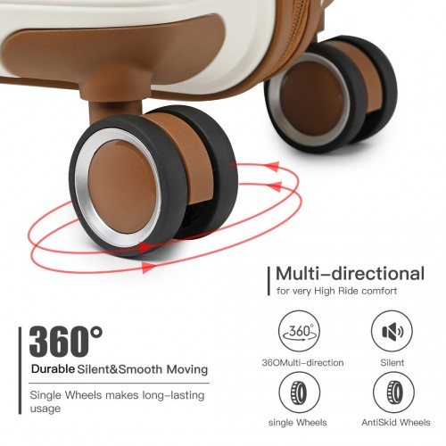 K2392L - British Traveller 28 Inch Multi-Texture Polypropylene Hard Shell Suitcase With TSA Lock - Cream