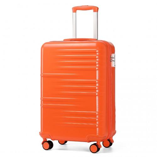 K2391L - British Traveller 20 Inch Durable Polycarbonate and ABS Hard Shell Suitcase With TSA Lock - Orange