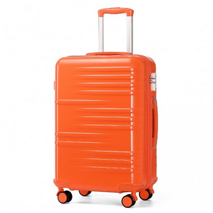 British Traveller 24 Inch Durable Polycarbonate and ABS Hard Shell Suitcase With TSA Lock - Orange