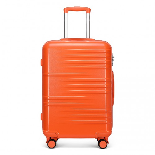 British Traveller 24 Inch Durable Polycarbonate and ABS Hard Shell Suitcase With TSA Lock - Orange