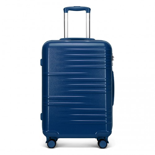 K2391L - British Traveller 28 Inch Durable Polycarbonate and ABS Hard Shell Suitcase With TSA Lock - Navy