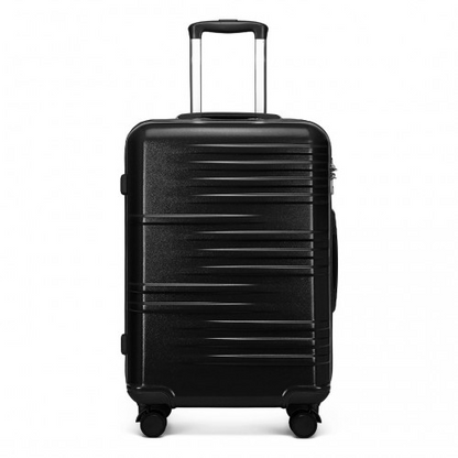 British Traveller 24 Inch Durable Polycarbonate and ABS Hard Shell Suitcase With TSA Lock - Black