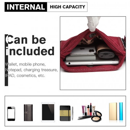 Miss Lulu Burgundy Leather Look Chain Shoulder Bag with Tassel Pendant - Stylish and Functional