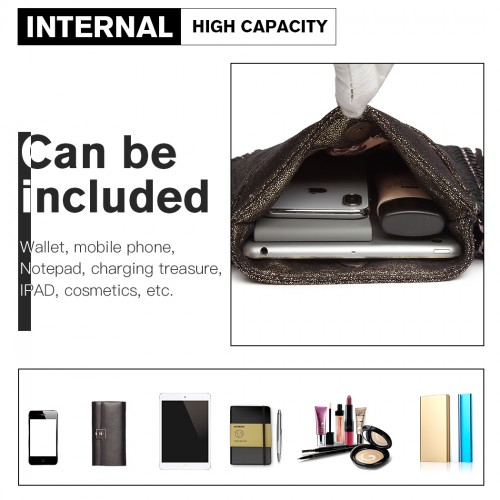 Miss Lulu Leather Look Chain Shoulder Bag with Tassel Pendant - Gold | Stylish & Practical