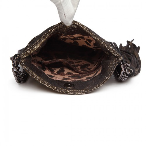 Miss Lulu Leather Look Chain Shoulder Bag with Tassel Pendant - Gold | Stylish & Practical
