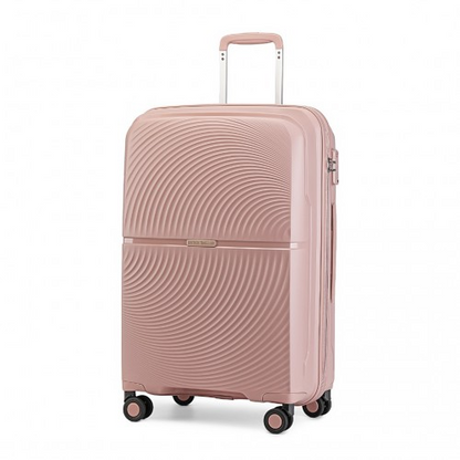British Traveller 20 Inch Spinner Hard Shell Suitcase with TSA Lock - Nude