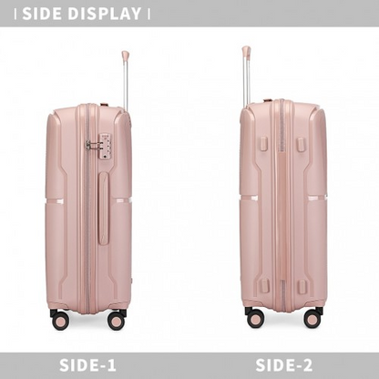 British Traveller 20 Inch Spinner Hard Shell Suitcase with TSA Lock - Nude